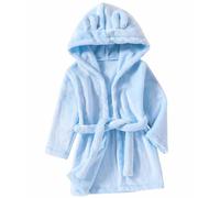 Children's Star Pattern Changing Robe Boys Girls Velour Towelling Hooded Housecoats Children Dressing Gown Soft Fine Comfortable Nightwear Poncho Towel Bath Robe Baby Warm (Light Blue, 1-2 Years)