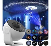 Children's Starry Sky Projector, LED Planetarium, Star Projector, Galaxy Projector, Starry Sky Night Light with 12 Planet Discs, Projector Lamp,