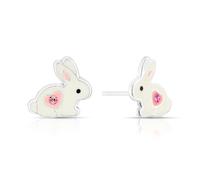 Children's Sterling Silver Crystal Bunny Stud Earrings