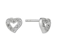 Children's Sterling Silver Cubic Zirconia Heart Earrings
