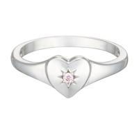 Children's Sterling Silver Cubic Zirconia Heart Ring Large (Size J)