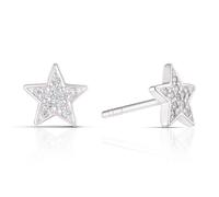 Children's Sterling Silver Cubic Zirconia Star Earrings