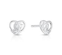 Children's Sterling Silver Unicorn Heart Earrings