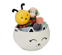 Childrens storage basket Cat Face Toy Box Soft Surface Lightweight Cotton Hamper