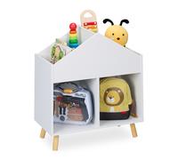 Children's Storage Shelf Kids Bookcase Toy House-Shape Shelving Unit Playroom
