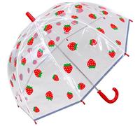Childrens Strawberry Print Clear Dome Umbrella