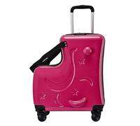 Children's Suitcase - with 3 Digit Code Lock 20 Inch Trolley Suitcase with Safety Belt, Handle, Pedals and Silent Wheels | For Boys and Girls, Travel, Going to, Pink Red, Se référer au
