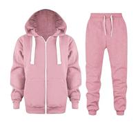 Children's Sweatshirt Suits for Boys and Girls Pullover Solid Color Sweatshirt Suits with Zipper Fleece Sweatshirts for Teenagers Elephant Baby Snowsuit (Pink, 12-18 Months)