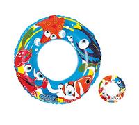 Childrens Swim Ring, Aquatic Toy that Helps Balance, Non-Toxic Inflatable, Comes in Two Colours - Blue and Transparent, Colours Sent Randomly. Great for Fun Family Games in the Water