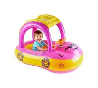 Children's Swimming Aid Inflatable Car - Baby Seat Water Tyres Paddling Pool Swimming Ring Portable with Hood Seat Padding Safety Travel Items for Leisure Holidays