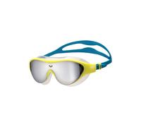 ARENA Unisex Kids Junior The One Mirror Swim Mask for Swimming Ages 6 to 12 Swim Goggles Girls and Boys Large Fit Polycarbonate Lens, Silver/Soft Green/Blue Cosmo