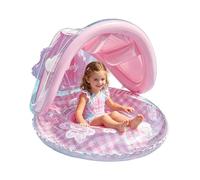 Children's Swimming Ring with Backrest and UV Protection Swimming Ring with Sun Canopy Pool Float, for Children at the Lake, in Summer, Travel, Holiday, Parties, Play and Fun