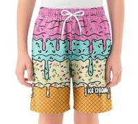 Children's Swimming Shorts Ice Cream Pattern Swimming Shorts with Elastic Waistband Protection 50+ for Toddlers on Swimming Pool Visits Beach Holidays 2025 New