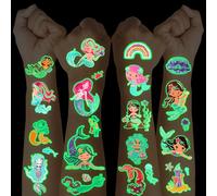 Children's Tattoo Girls Tattoos for Children Sugar Bag Girls 12 Sheets Luminous Tattoos Children's Filling for School Cone Girls Mermaid Glitter Tattoos Girls Children's Birthday School Gift