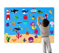 Childrens Teaching Felt Board for Toddlers Felt Story Board Sea Animals Storytelling Flannel Early Learning Toys for Kid 104x75cm
