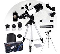 Children's Telescope Astronomy, 300/70 mm Refractor Telescope, Adult Telescope for Beginners, Amateur Astronomers, with Tripod, 3 Eyepieces and Phone Adapter