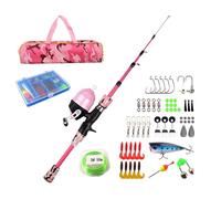 Children's Telescopic Lure Fishing Rod, Complete Beginner's Outdoor Fishing Kit for Youngsters, Lightweight Portable Novice Equipment with Spinning Reel and Lures