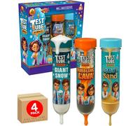 Childrens Test Tube Science Kit Educational Science Experiment Set for Kids Hands-On STEM Activity with Bubbling Lava Aquatic Sand & Instant Snow Includes Experiment Guide - 4 Pack - Electoys
