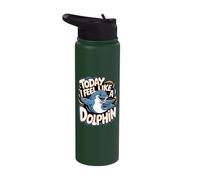 Childrens Today I Feel Like a Dolphin Tshirt | Kids Dolphin Stainless Steel Insulated Water Bottle