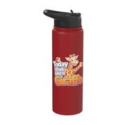 Childrens Today I Feel Like a Giraffe Design | Kids Giraffe Stainless Steel Insulated Water Bottle