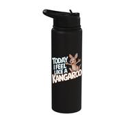 Childrens Today I Feel Like a Kangaroo Design Kids Kangaroo Stainless Steel Insulated Water Bottle