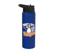 Childrens Today I Feel Like a Penguin Design | Kids Penguin Stainless Steel Insulated Water Bottle
