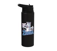 Childrens Today I Feel Like a Zebra Design | Kids Zebra Stainless Steel Insulated Water Bottle