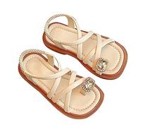 Children's Toddler Sandals, Spring Summer Flat First Walking Shoes, Summer Specific Non-Slip Sports Sandals, Hiking, Soft Sole Sandals, Breathable, Casual Flat Sandals, beige, 2 UK