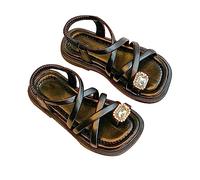 Children's Toddler Sandals, Spring Summer Flat First Walking Shoes, Summer Specific Non-Slip Sports Sandals, Hiking, Soft Sole Sandals, Breathable, Casual Flat Sandals, black, 7 UK Child