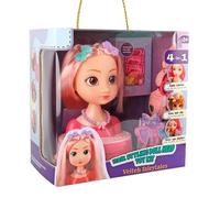 Children's Toy Makeup Set - Beauty Salon Set for Girls, Styling & Fancy Dress Set with Ear Studs, Curling Iron for Home On the Go Nursery & Nursery