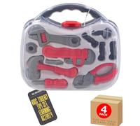 Childrens Toy Tool Set Construction Pretend Play Kit with Hard Hat Tool Belt and Colourful Plastic Tools Imaginative Role Play for Kids Lightweight Safe Design Educational Construction Worker Toy Set