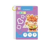 Children's Tracing Workbook Reusable Writing Drawing Educational Picture Books Pen Control Practice Cards Kids Pen Control Training Cards Magical Tracing Practice Copybook for Classroom