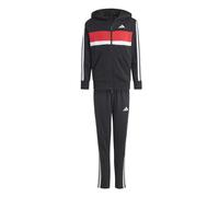 adidas Unisex Kids Seasonal Essentials Tiberio 3 Stripes French Terry Track Suit, black/white/ruby, 13-14 Years