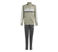 adidas Sportswear Junior Unisex Seasonal Essentials Tiberio 3-stripes Tricot Tracksuit -green, Silver Pebble/Grey/Grey/White, Size 15-16 Years Ilver Pebble/Grey/Grey/White
