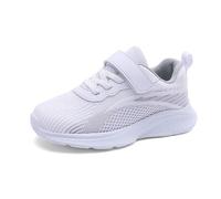 Childrens Trainers Sports Shoes for Boys Flat Thick Bottom Lightweight Non Slip Lace Up Hook Loop Colour Block Mesh Upper Breathable