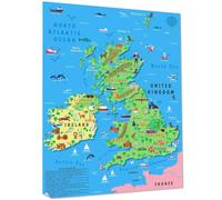 Children's UK & Ireland Map Poster - Large A1 Illustrated Map for Kids | Colourful Map with Landmarks, Wildlife, Cities & 10 UK Facts | 170gsm Silk Paper | Made in Britain