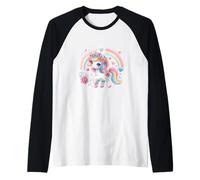 Children's Unicorn Mythical Creatures Horses Girls Rainbow Raglan Baseball Tee