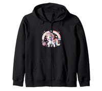 Children's Unicorn Mythical Creatures Horses Girls Rainbow Zip Hoodie