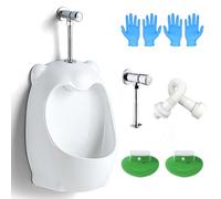 Children's Urinals with Manual Flush Valve, Wall-Mounted Ceramic Toilet for Boys, Ideal for Public Restrooms and Home Use