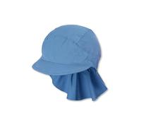 Sterntaler - Kid's Peaked Cap with Neck Protection Uni - Cap size 53 cm, blue