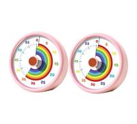 Children's Visual Timer | 60 Minutes Countdown | Rainbow Pattern | Time Timer Children with Rotary Knob and Alarm Stop, for Learning, Exams & Cooking