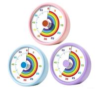 Children's Visual Timer | 60 Minutes Countdown | Rainbow Pattern | Time Timer Children with Rotary Knob and Alarm Stop, for Learning, Exams & Cooking