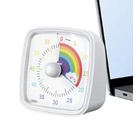 Children's Visual Timer, Classroom Visual Timer - Classroom Teaching Timer - 60-Minute Desk Countdown Timer, Silent Study Timer Clock with Rainbow Pattern Design for Kids Adults Classroom