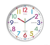 Children's Wall Clock With Silent Ticking, For Study Spaces And Bedrooms, Promoting Time Management Skills Quietly(B)