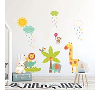 Children's Wall Stickers - Baby Room Decoration - Children's Bedroom Wall Sticker - African Animals in The Savannah - H60 x L90 cm
