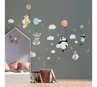 Children's Wall Stickers - Baby Room Decoration - Children's Bedroom Wall Sticker - Happy Flying Animals - H60 x L90 cm
