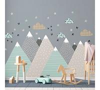 Children's Wall Stickers - Baby Room Decoration - Children's Wall Stickers - Scandinavian Mountains Farouka - Giant Wall Sticker - H60 x L90 cm