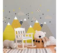 Children's Wall Stickers - Baby Room Decoration - Children's Wall Stickers - Scandinavian Mountains Farouka - Giant Wall Sticker - H60 x L90 cm