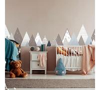 Children's Wall Stickers - Baby Room Decoration - Children's Wall Stickers - Scandinavian Wall Sticker - Giant Scandinavian Mountains Bilka - H60 x L100 cm
