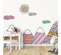 Children's Wall Stickers - Children's Room Decoration - Giant Wall Sticker Scandinavian Mountains AMIKA - 90 x 135 cm
